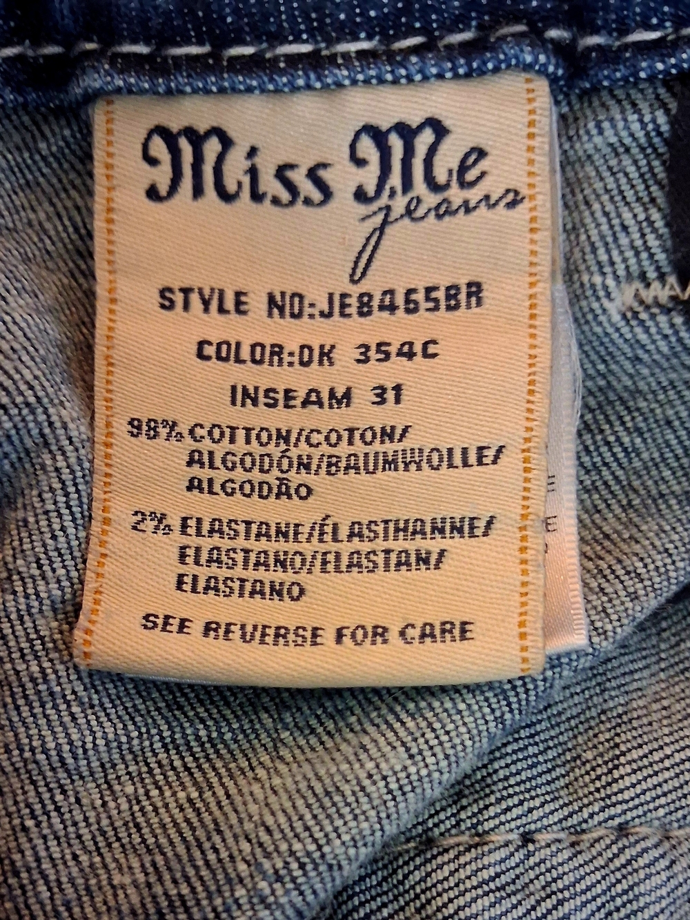 Miss Me Medium Wash Bootcut Denim Jeans With Embellishment Size 30 X 31 - Picture 4 of 7